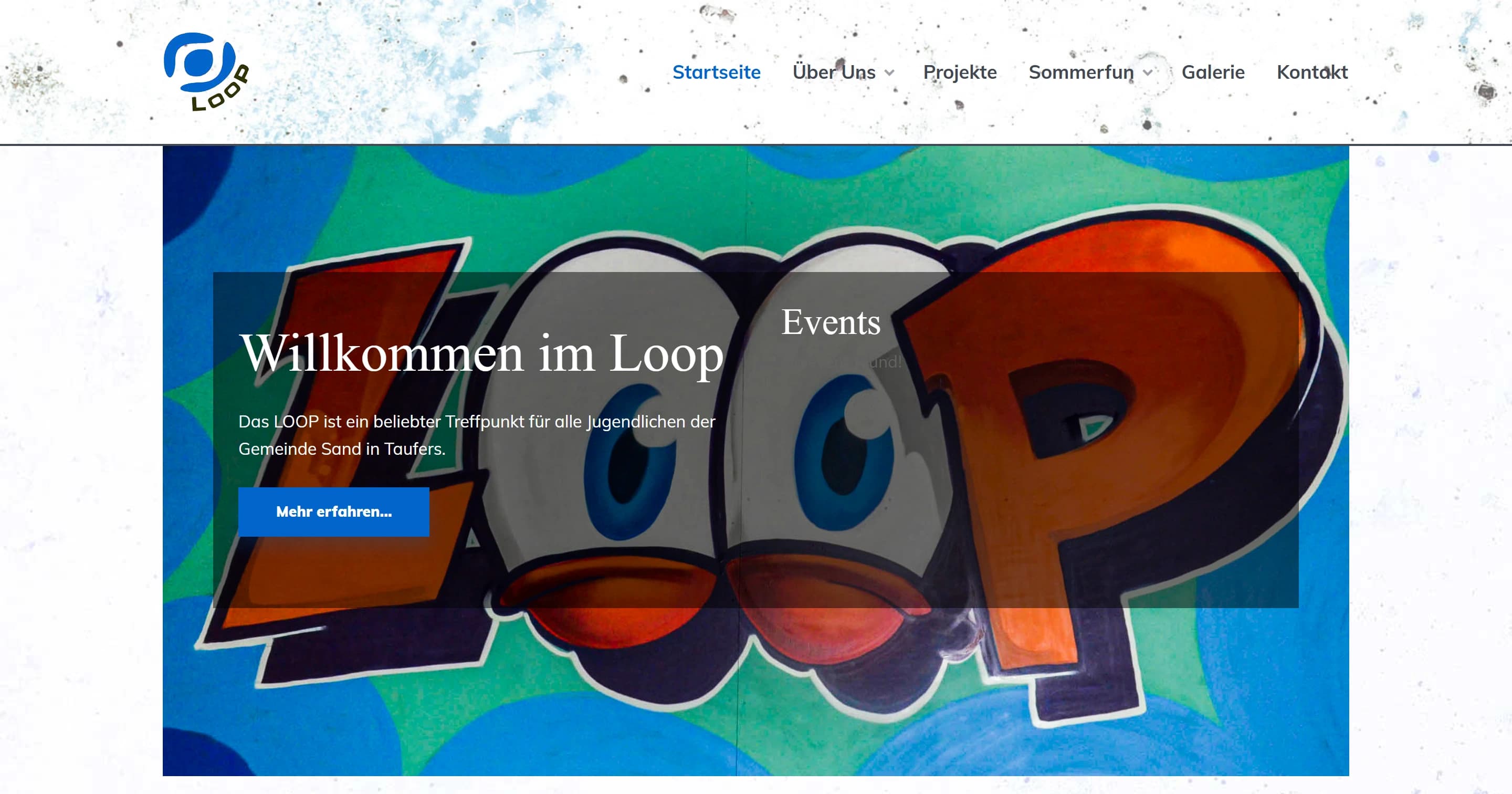 LOOP — il sito precedente: pagina fai-da-te con logo rotto